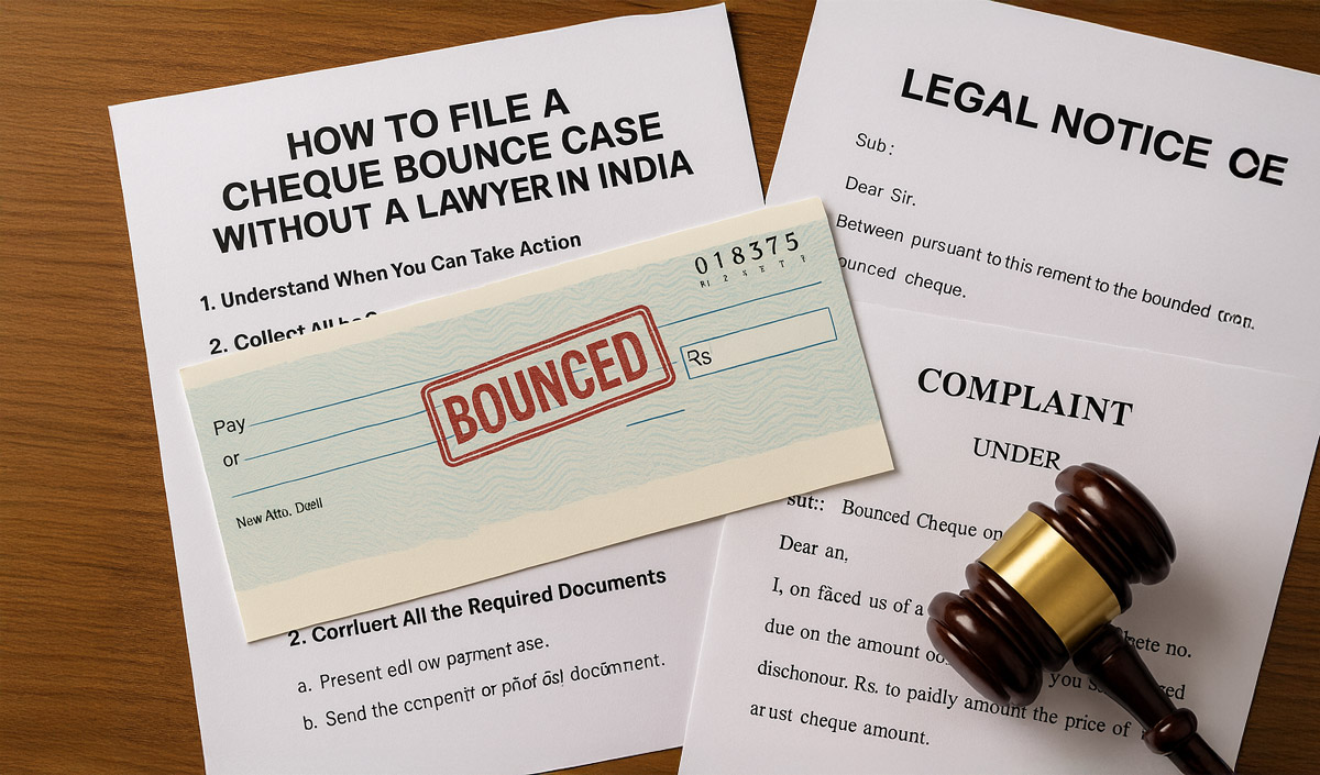cheque bounce case in India without a lawyer